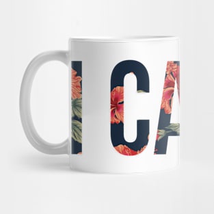 I Can't Floral Border Design - Black brought to you by They're Terrified & Tipsy Podcast Mug